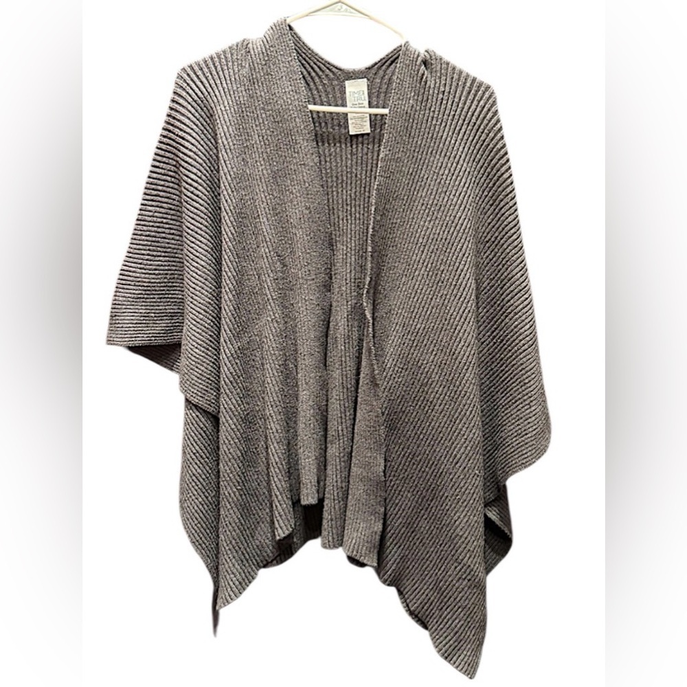 Time and Tru Charcoal Poncho Sweater ONE SIZE FITS ALL